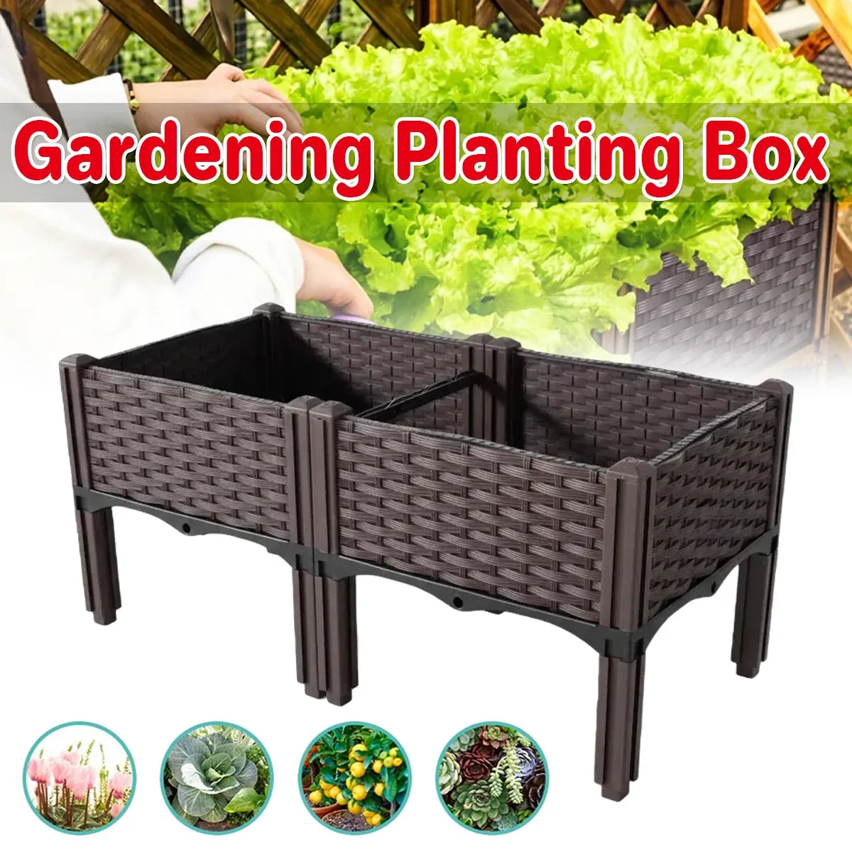 Raised Garden Bed Planter Box - 2-in-1